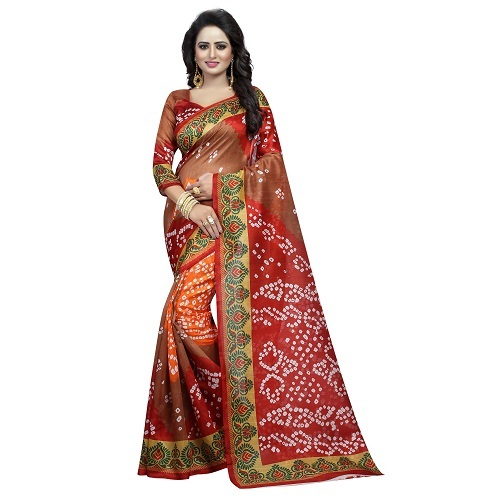 Bhagalpuri Silk Bandhani Saree