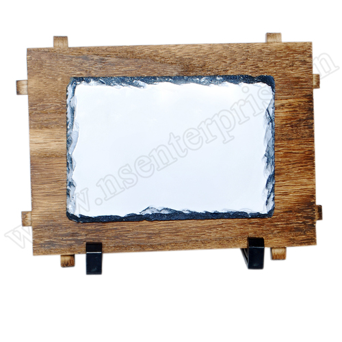 SH-38 Rock Frame - Stone, 17x12x0.9cm | White Rectangular Design for Personalised Gifts