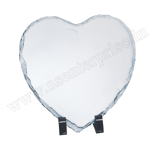 SH-59 Rock Frame - Stone Material, 15x15x0.9cm Size, Heart Shape Design | Personalized Gift Option in Elegant White Color