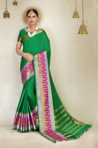 As Per Image Blended Cotton Saree