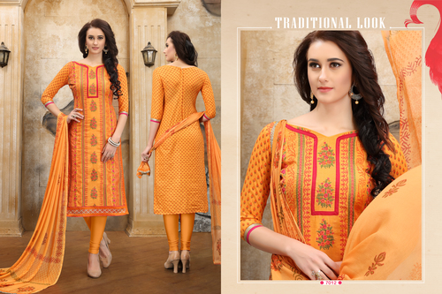 Orange Churidar Suit