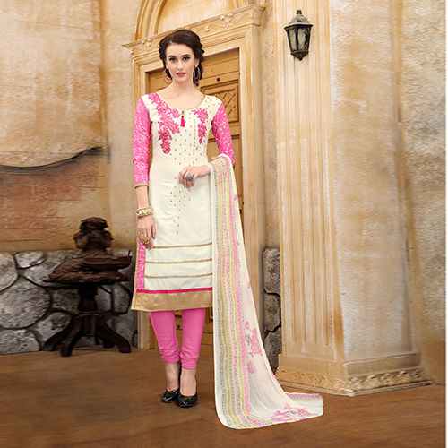 pink and white salwar suit