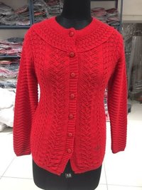 Red Woolen Cardigan