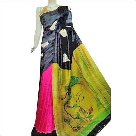 Summer Ladies Pure Silk Hand Painting Saree