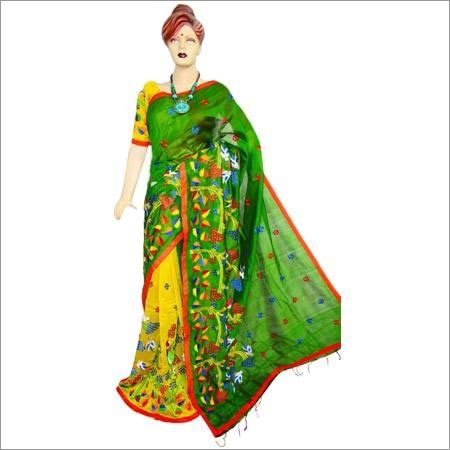 Cotton Silk Ladies Handloom Embroidery Saree