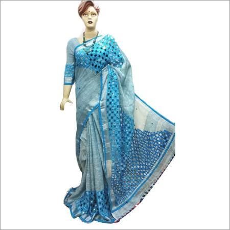 Cotton Silk Ladies Handloom Embroidery Designer Saree