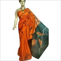 Cotton Silk Ladies Handloom Hand Painting Saree