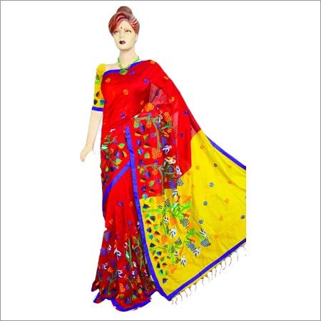 Cotton Silk Ladies Handloom Embroidery Fancy Saree