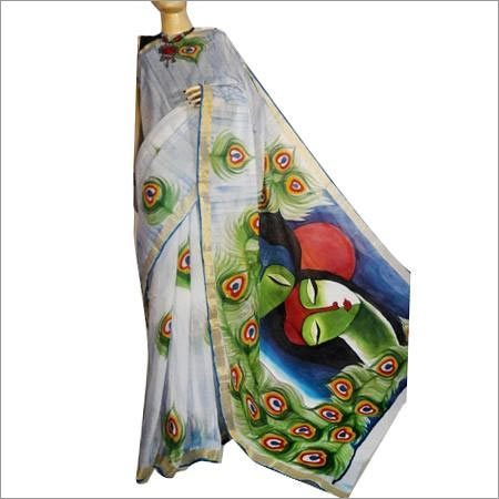 Summer Cotton Hand Painting Modern Saree