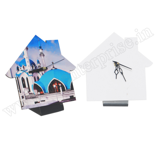 Clock Frame - MDF Material , House Shape Design , Size 20x20x0.5cm , Elegant White Finish , Suitable for Framing Timepieces
