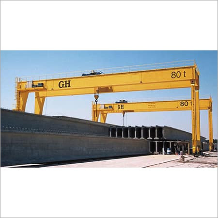 Double Girder Gantry Crane - 4400x2000x3200mm Dimensions | Yellow Color, Adjustable Length 18-35mm, Heavy-Duty Design