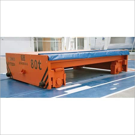Cable reel powered transfer cart on rails