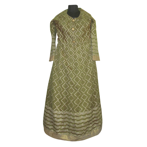 Ladies Embroidery Fabric Self Gown