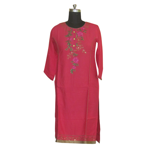 Ladies Embroidery Swaroski Short Kurti