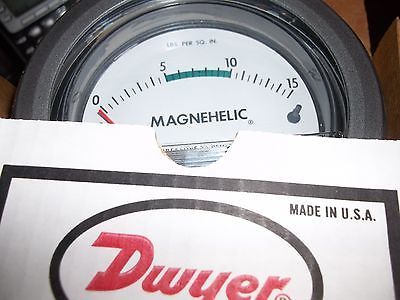 Dwyer 2215 Magnehelic Differential Pressure Gauge 0-15 PSI