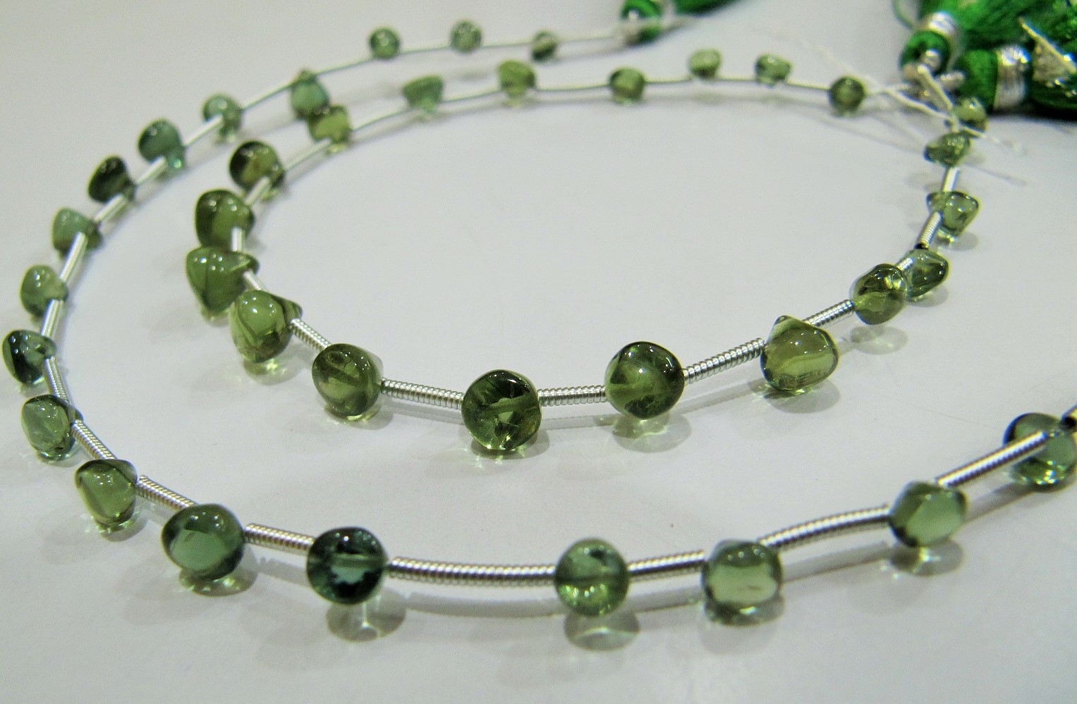 AAA Quality Natural Green Apatite Gemstone Onion Shape Beads