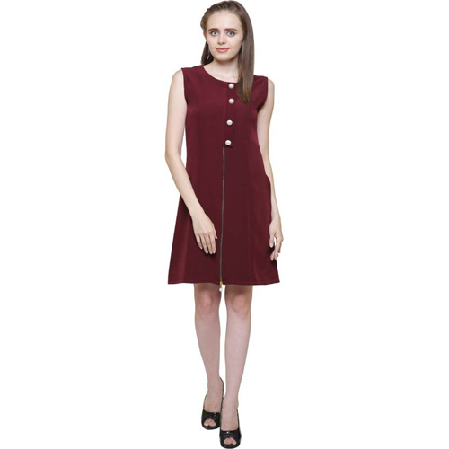 Mythya Ladies Maxi Maroon Dress