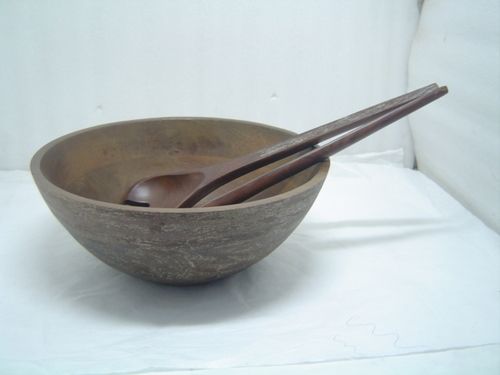 WOODEN BOWL WITH SPOON