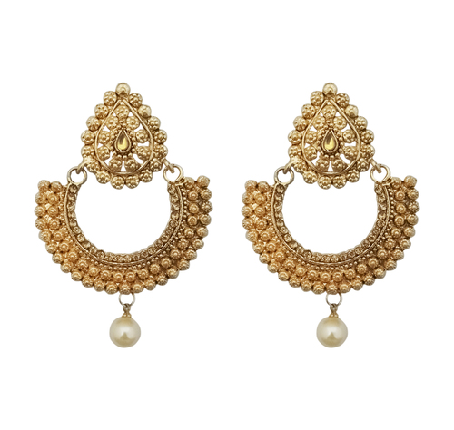 Traditional Earring - Zinc Alloy Dangle Earrings, Imitation Pearl Stones, Ethnic Women's Jewelry for Festive Occasions