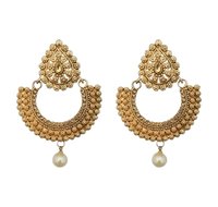 Traditional Earring - Zinc Alloy Dangle Earrings, Imitation Pearl Stones, Ethnic Women's Jewelry For Festive Occasions