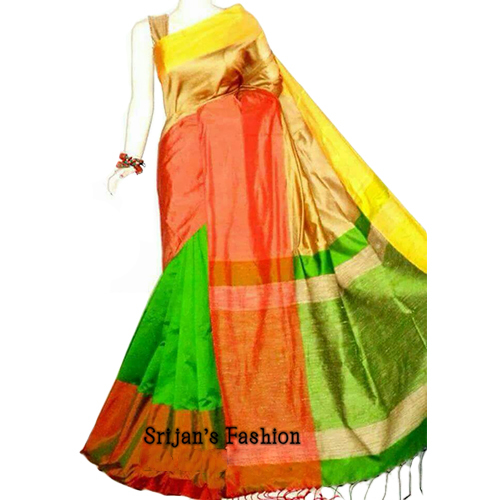 Silk Cotton Ghicha Mahapar Saree