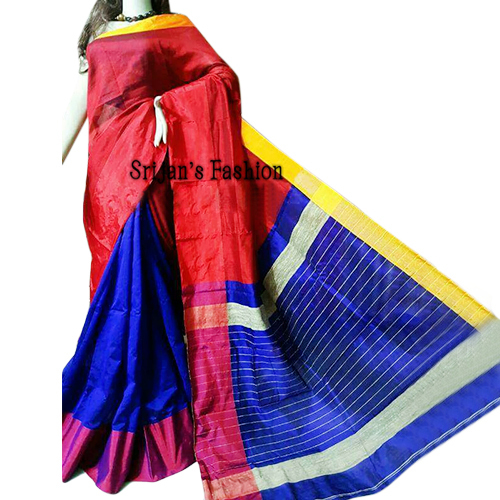 Ladies Silk Cotton Ghicha Mahapar Casual Saree