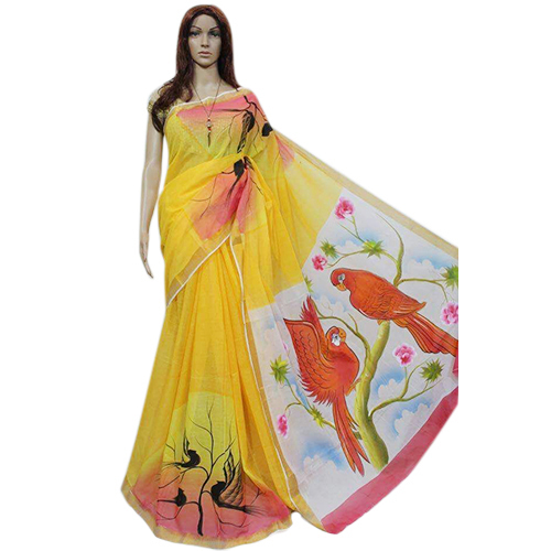 Ladies Yellow Saree