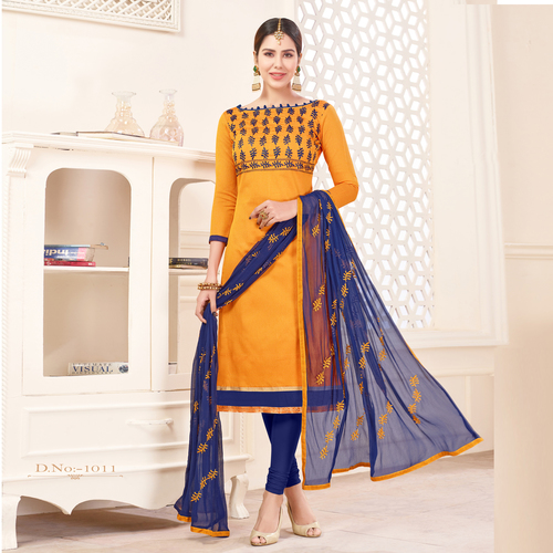 Yellow & Blue Ladies Fancy Salwar Suit