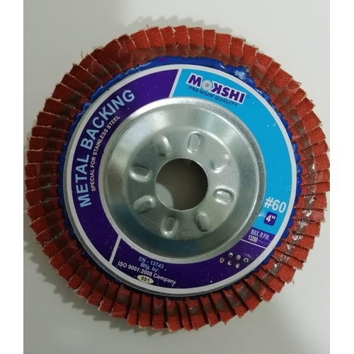 Metal Flap Disc - Silicon Carbide, Zircon, Calcined | 4 Inch Maroon Round, Industrial Use, Durable Metal Flap Disc
