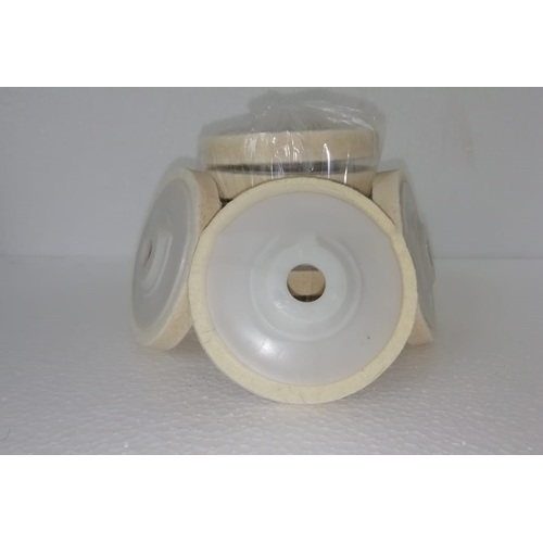 Felt Polishing Wheel - 4" Diameter, 13mm Thick, Pure White Woolen Felt | Ideal for Polishing Metals, Plastics, and Wood on Standard Arbor