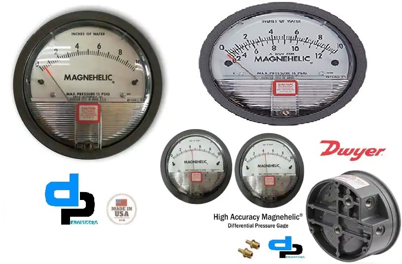 Dwyer USA Model 2080 Magnehelic Gage Range 0-80 Inch WC