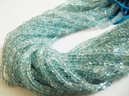 AAA Quality Natural Blue Topaz Beads Rondelle Faceted  Beads.