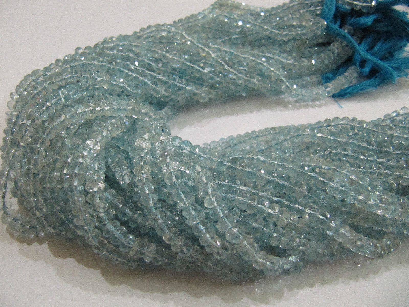 AAA Quality Natural Blue Topaz Beads Rondelle Faceted  Beads.