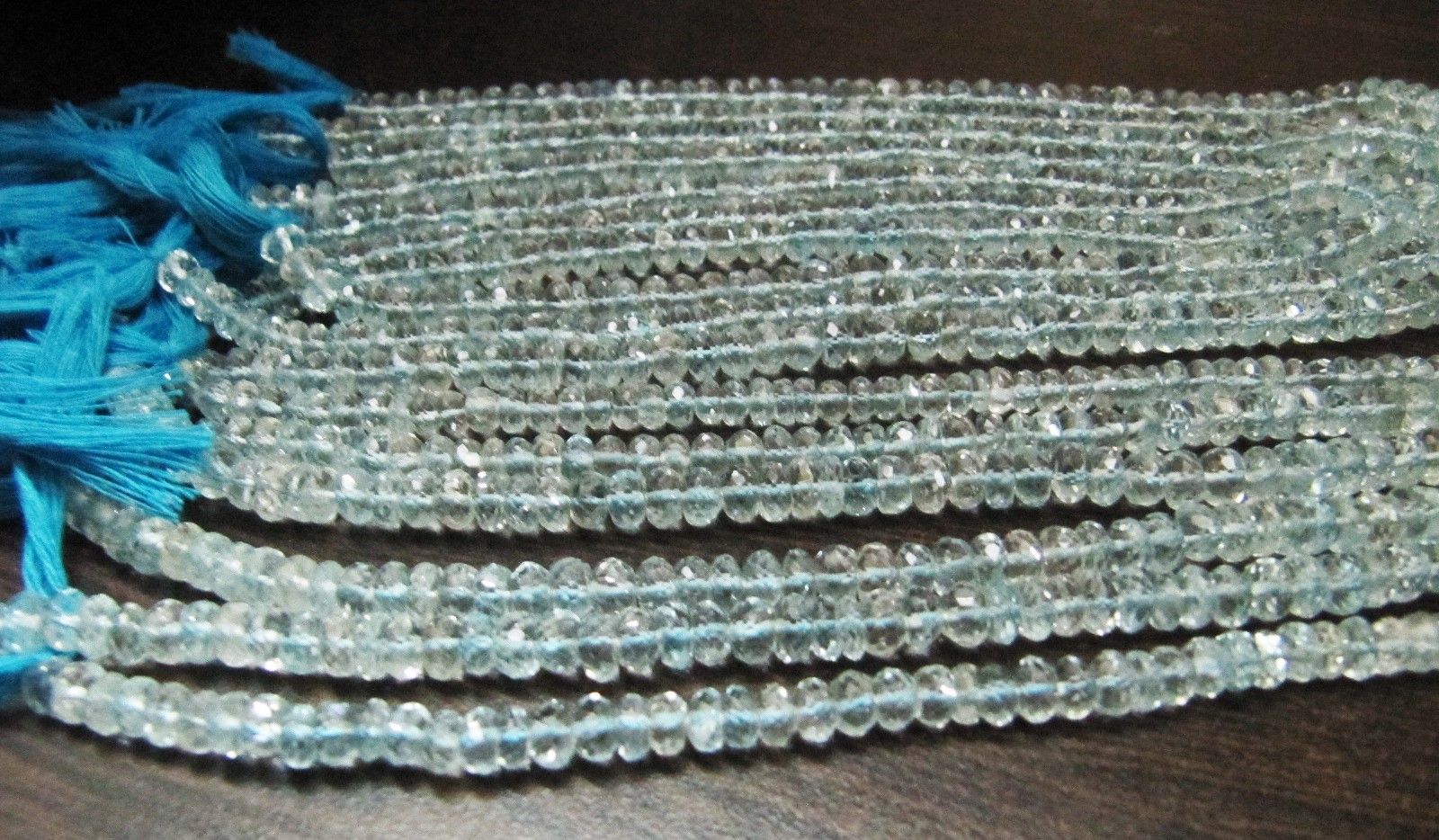 AAA Quality Natural Blue Topaz Beads Rondelle Faceted  Beads.