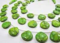 AAA Quality Green Turquoise Smooth Plain Heart Shape Beads.