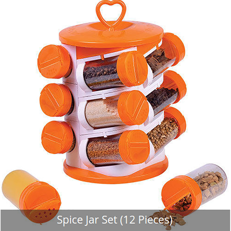 Plastic Spice Rack Set 12 Piece