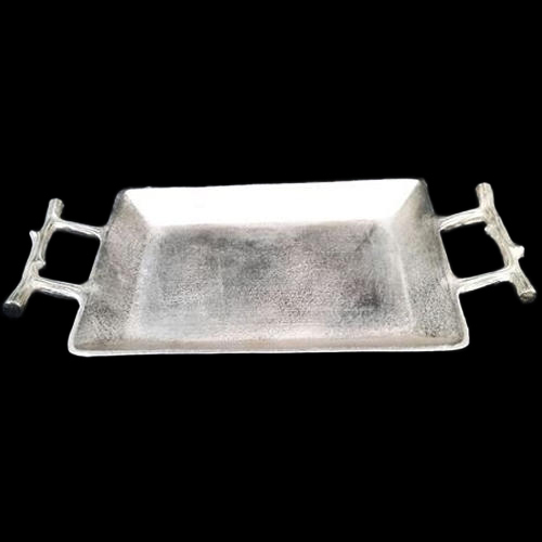 Silver Coated Rectangular Platter Tray