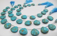 AAA Quality Blue Copar Turquoise Smooth Plain Beads .