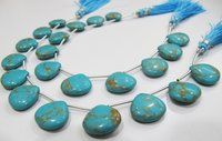 AAA Quality Blue Copar Turquoise Smooth Plain Beads .