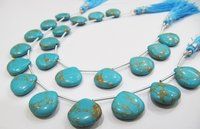 AAA Quality Blue Copar Turquoise Smooth Plain Beads .