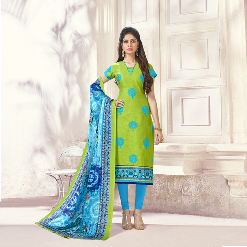 Green Amazing Formal Suit With Printed Dupatta