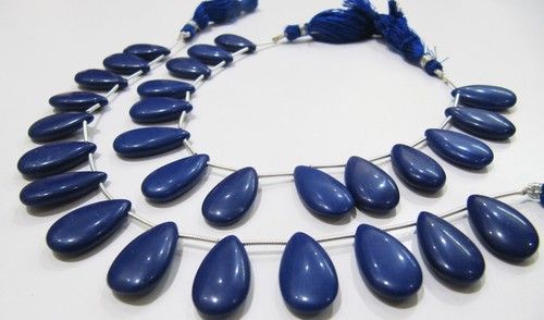 Lapis Hydro Quartz Pear Shape Plain Smooth  Beads