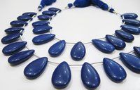 Lapis Hydro Quartz Pear Shape Plain Smooth  Beads