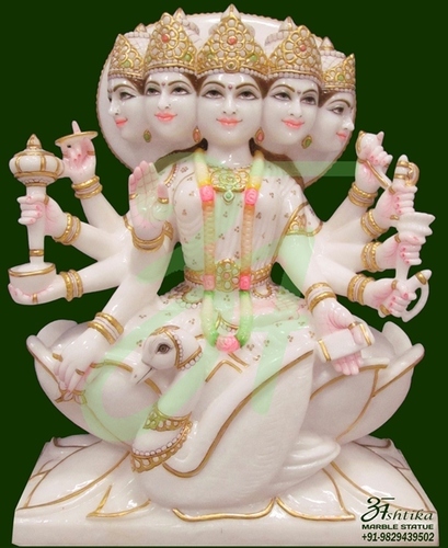 Marble Panchmukhi Gayatri Mata Statue