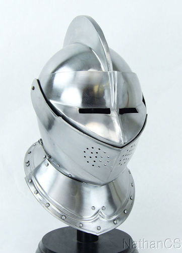 Medieval Knight Burgonet European Closed Armor Helmet Halloween Role Play Replic