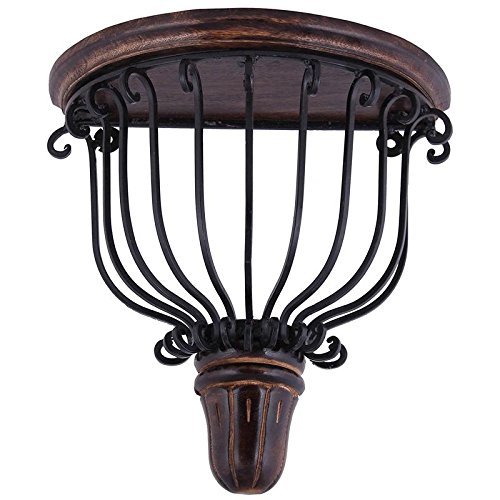 (Big Size)Fancy Mango Wood And Wrought Iron Wooden Wall Bracket/Shelve Decorative For Living Roomq