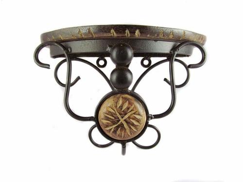 Wood & Wrought Iron Small Wall Bracket