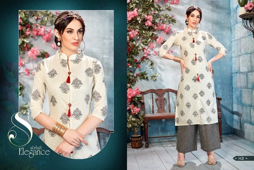 As Shown In The Image Designer Fancy Daily Wear Plazzo Kurti
