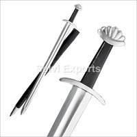 Viking Sword - Iron Blade 30.8 Inch Length | Black Leather Grip, Cast Metal Hilt, 1.2 Kg Weight