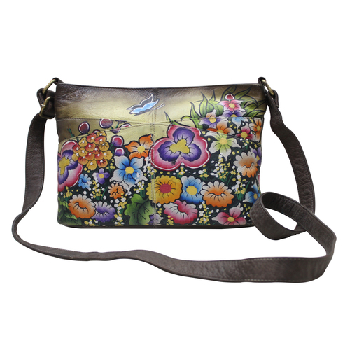 Printed Women Hand Painted Leather Sling Bag